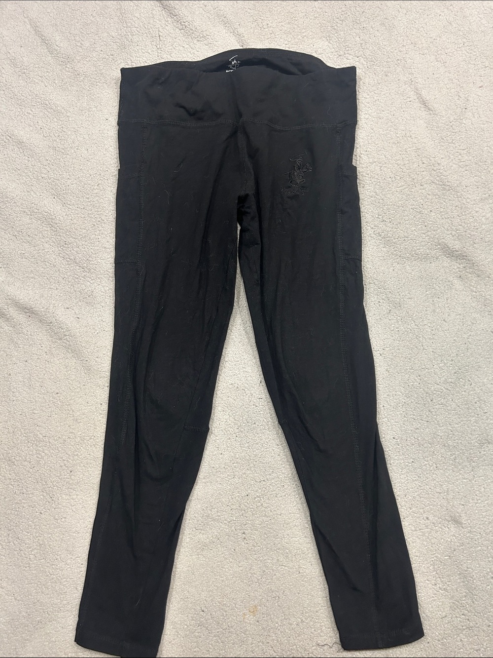 Women’s Black Active Polo Club Leggings with pockets